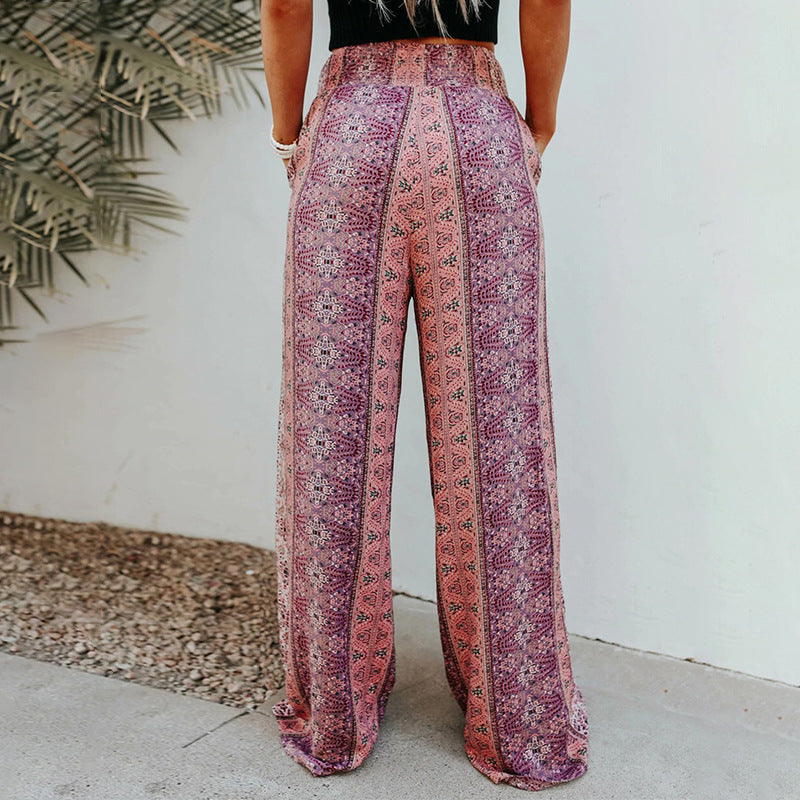 Boho Print Wide Leg Pants by Elizabeth Ainsley