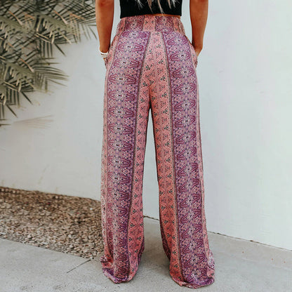 Boho Print Wide Leg Pants by Elizabeth Ainsley