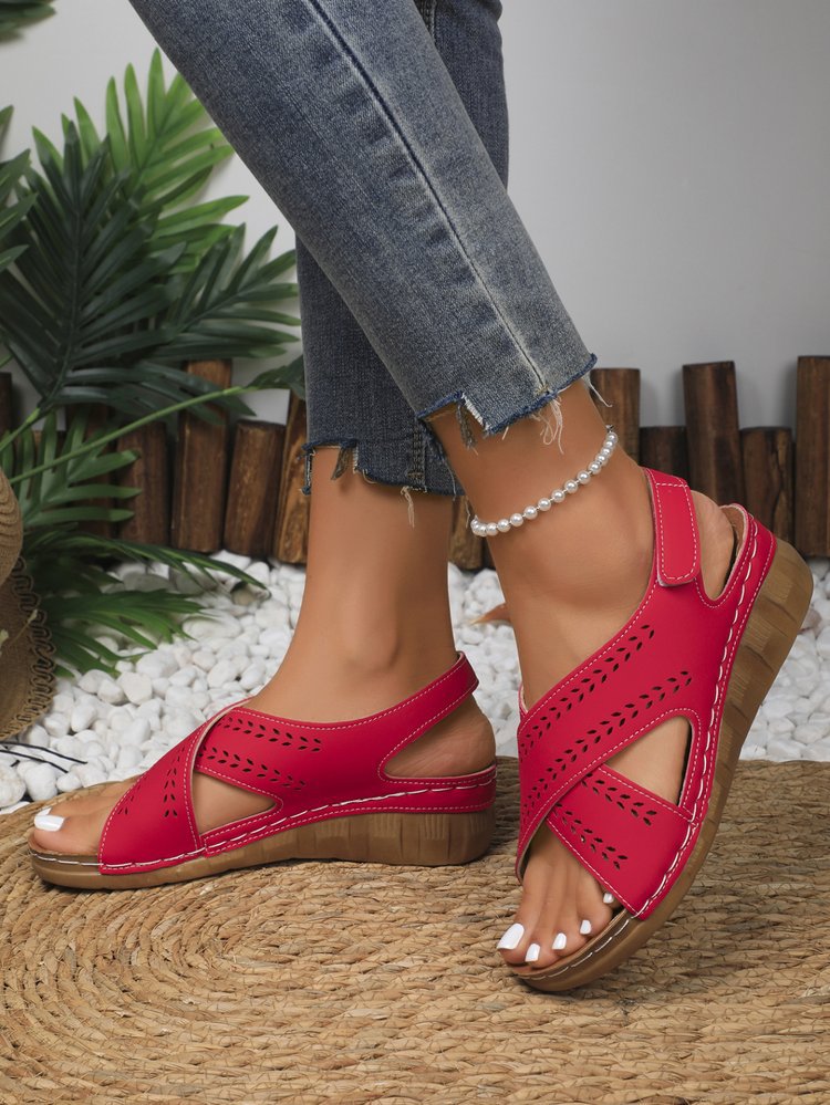 Chic Comfort Elizabeth Ainsley Plus Size Wedge Sandals