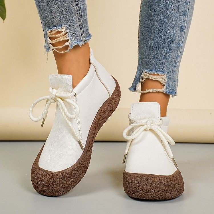 Elizabeth Ainsley Vintage Lace-Up Ankle Boots – Soft Leather Comfort Walking Shoes