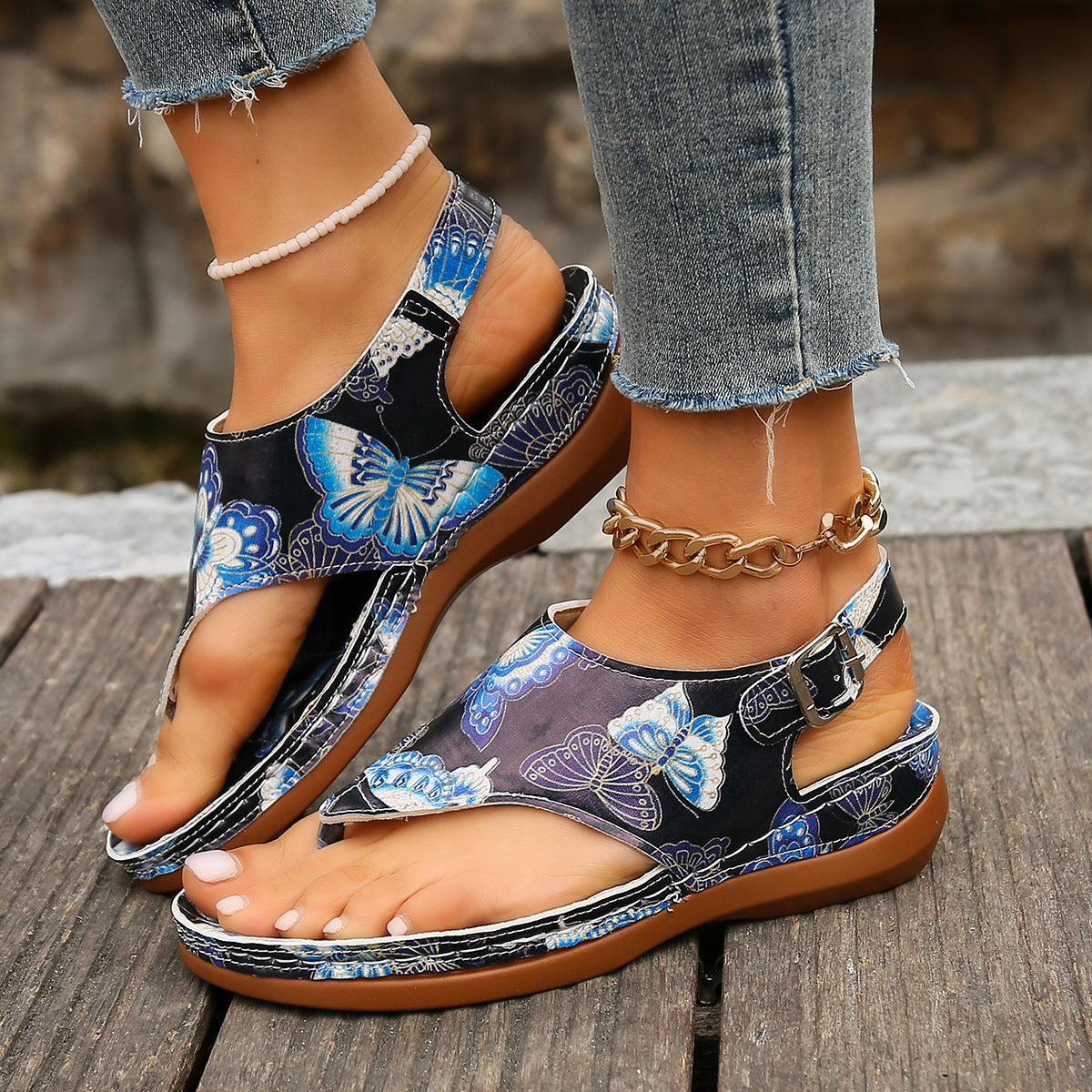 Floral Wedge Sandals by Elizabeth Ainsley