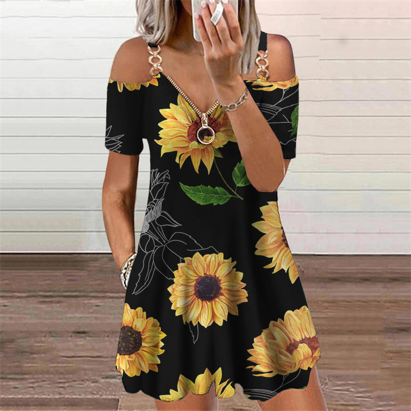Chic Print Short Sleeve Dress by Elizabeth Ainsley