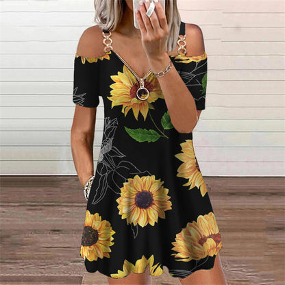 Chic Print Short Sleeve Dress by Elizabeth Ainsley