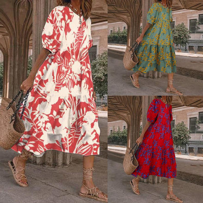 Floral Print Elizabeth Ainsley Summer Midi Dress