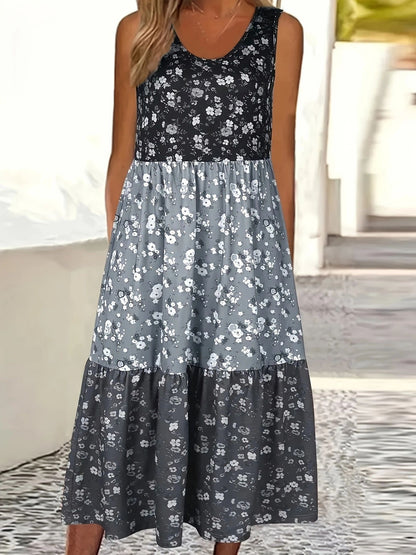 Floral Tiered Elizabeth Ainsley Casual Vest Dress