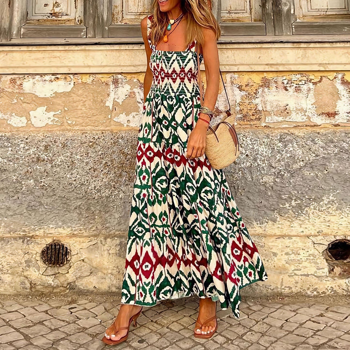 Elegant Floral Strap Dress by Elizabeth Ainsley