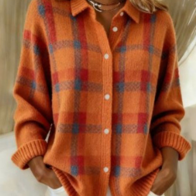 Cozy Stripe Cardigan Blouse by Elizabeth Ainsley