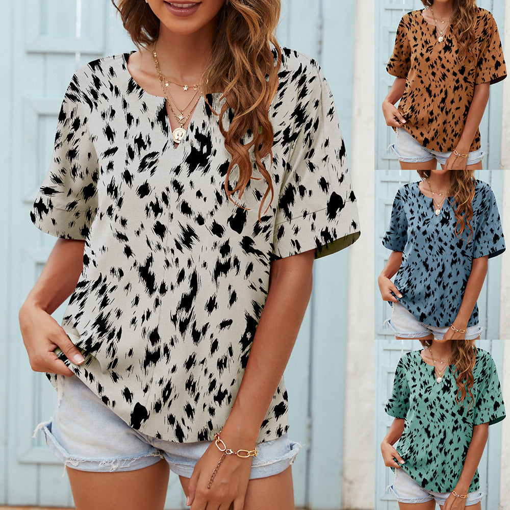 Printed V-Neck Everyday Top by Elizabeth Ainsley