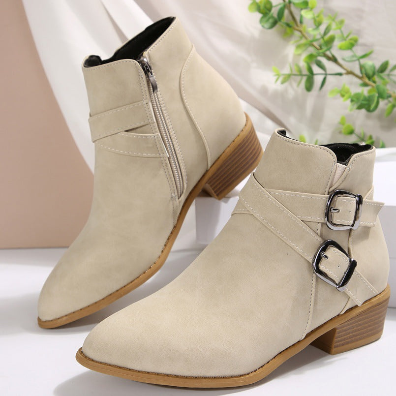 Elizabeth Ainsley Ankle Boots - Chunky Heel Leather Comfort