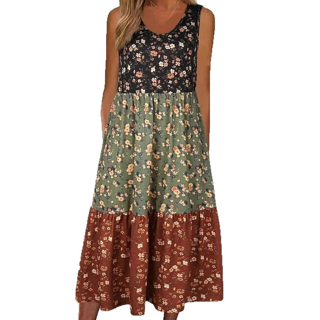Floral Tiered Elizabeth Ainsley Casual Vest Dress