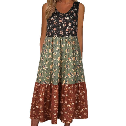 Floral Tiered Elizabeth Ainsley Casual Vest Dress