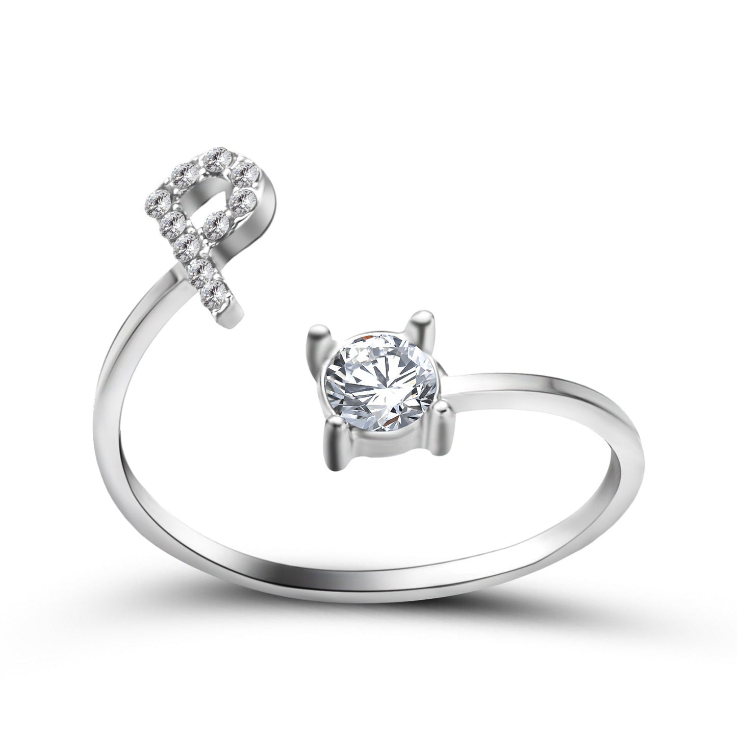 Personalized Diamond Initial Ring