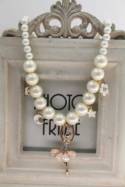 Girls Pearl Ballerina Necklace