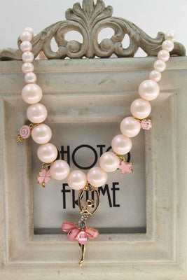 Girls Pearl Ballerina Necklace