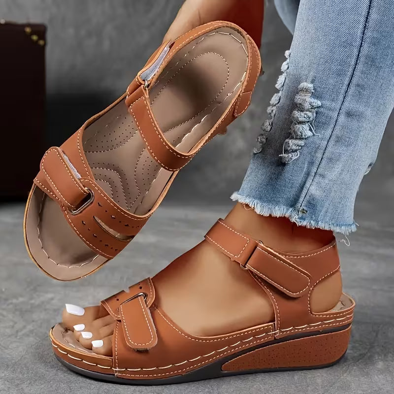 Comfort Wedge Elizabeth Ainsley Perfect-Fit Strap Sandals