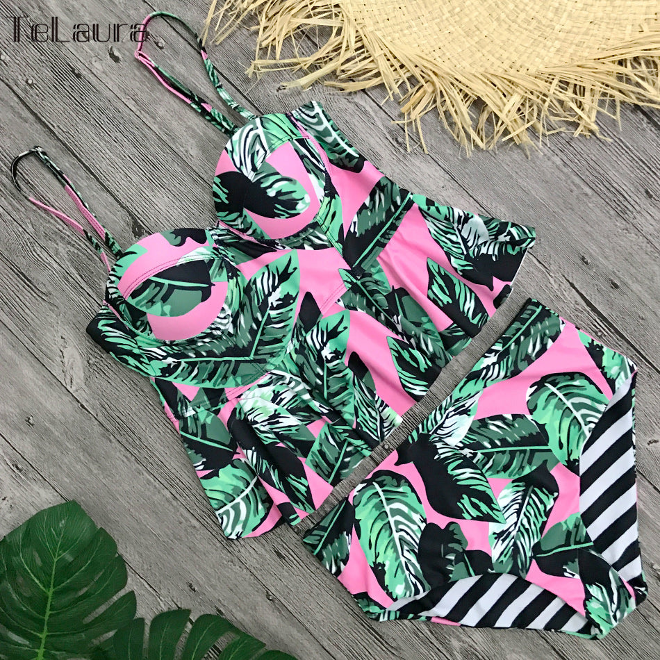Floral High Waisted Bikini Elizabeth Ainsley Swimwear