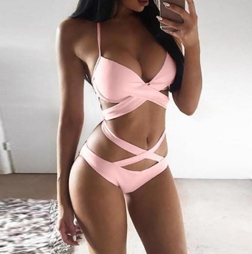 Chic Colorblock Elizabeth Ainsley Strappy Bikini Set