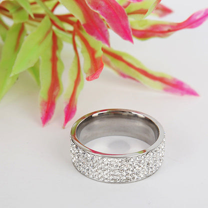 Pavé Crystal Wide Band Ring – Gold & Silver Statement Band