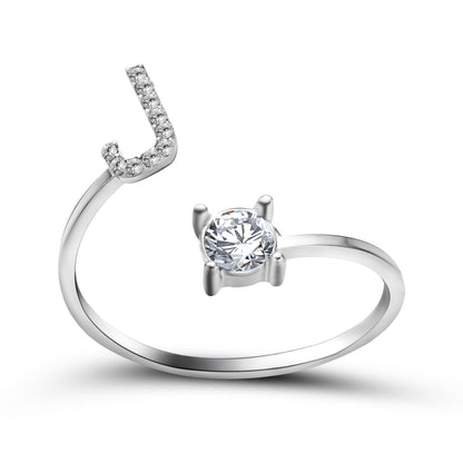 Personalized Diamond Initial Ring