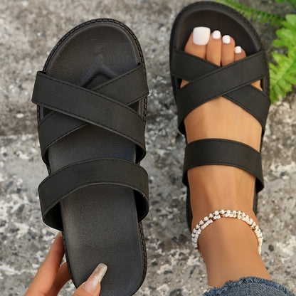 Chic Platform Elizabeth Ainsley Cross Sandals