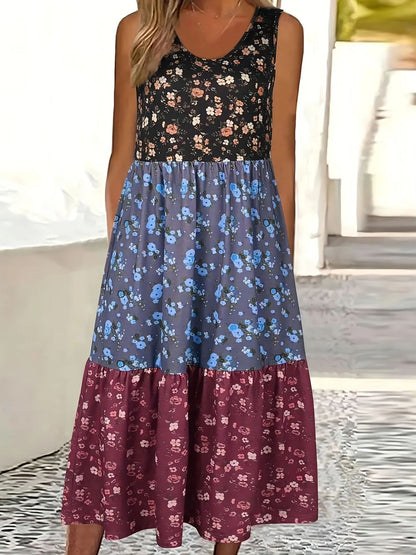 Floral Tiered Elizabeth Ainsley Casual Vest Dress
