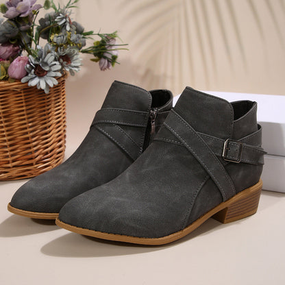Elizabeth Ainsley Ankle Boots - Chunky Heel Leather Comfort