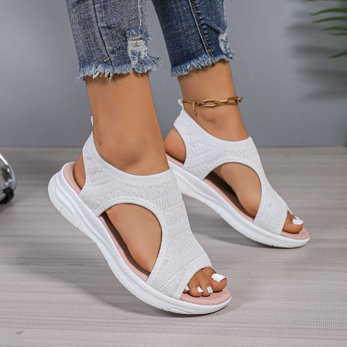 Breathable Flyknit Sandals by Elizabeth Ainsley