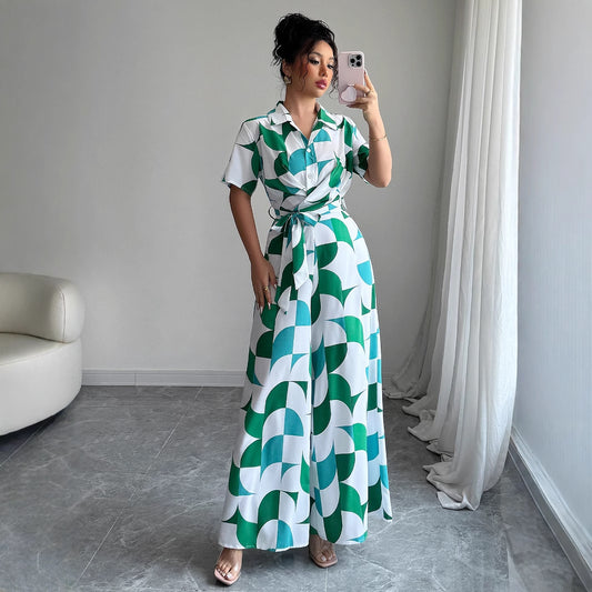 Chic Green Elizabeth Ainsley Wide Leg Jumpsuit