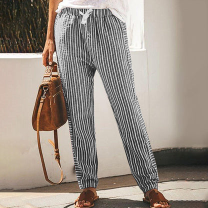 Pinterest-Inspired Elizabeth Ainsley Striped Wide-Leg Pants