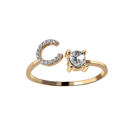 Personalized Diamond Initial Ring