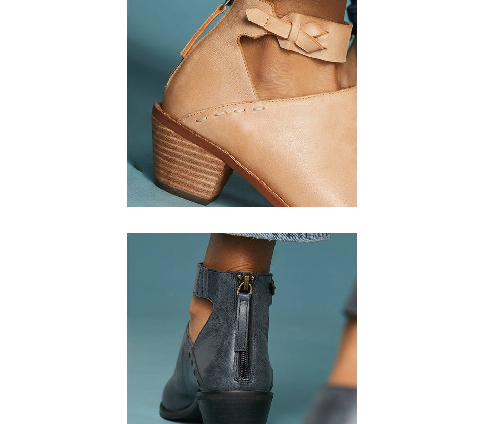 Marie | Ankle-Strap Block-Heel Orthopedic Booties