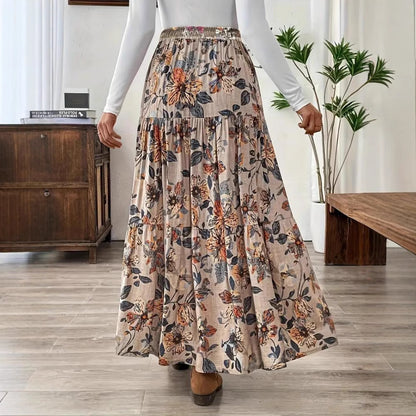 Bohemian Floral Elizabeth Ainsley Midi Skirt
