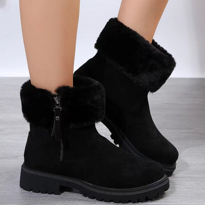 Elizabeth Ainsley Plush Winter Boots - Side Zipper Comfort