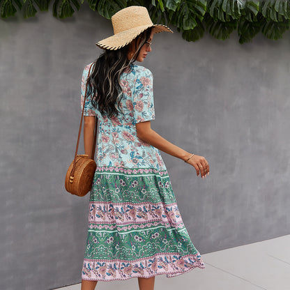 Boho Floral Printed Dress Elizabeth Ainsley Summer Style