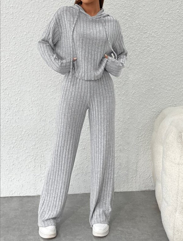Cozy Striped Elizabeth Ainsley Hoodie Lounge Set