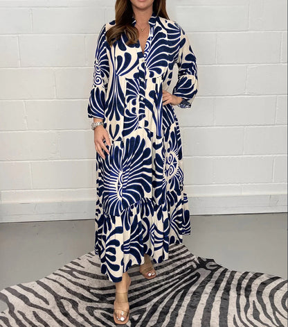 Printed Chiffon A-Line Dress by Elizabeth Ainsley