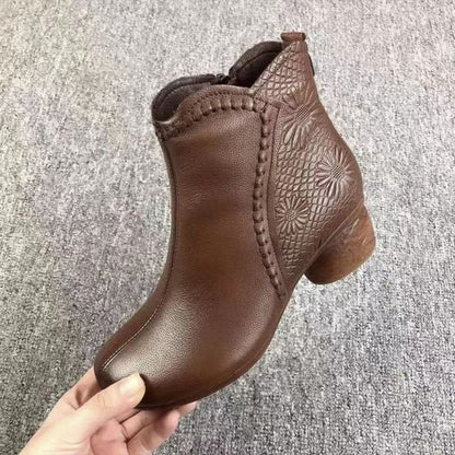 Elizabeth Ainsley Winter Boots - Fleece Lined, Anti-Slip Heel