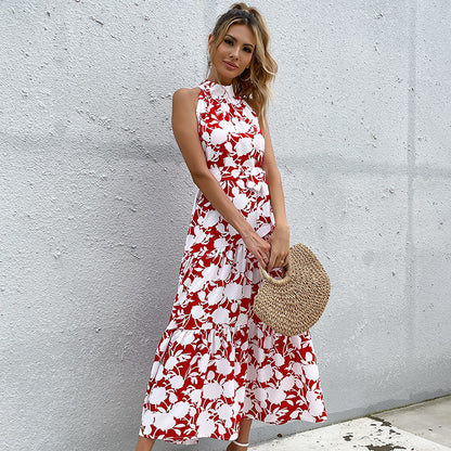 Printed Halter Maxi Dress by Elizabeth Ainsley