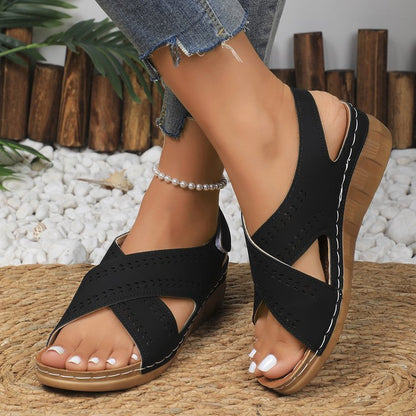 Chic Comfort Elizabeth Ainsley Plus Size Wedge Sandals
