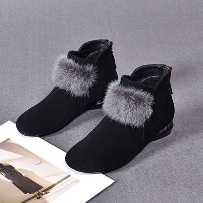 Maarja | Faux-Fur Trim Orthopedic Comfort Ankle Boots