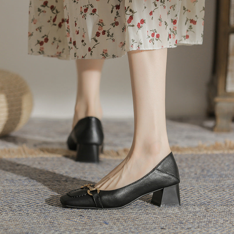 Elegant Square Toe Heels by Elizabeth Ainsley