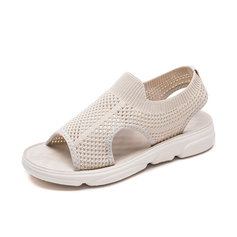 Breathable Knit Flat Sandals by Elizabeth Ainsley