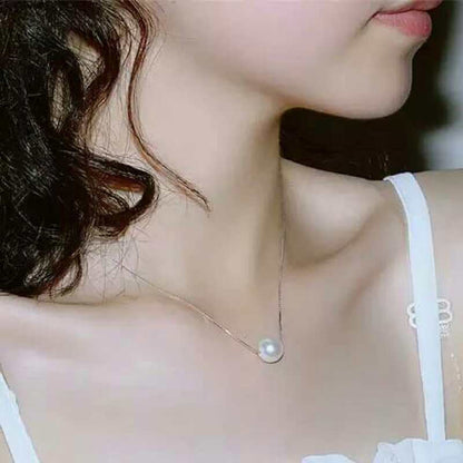 Minimalist Pearl Pendant Necklace – Classic Silver Chain Jewelry