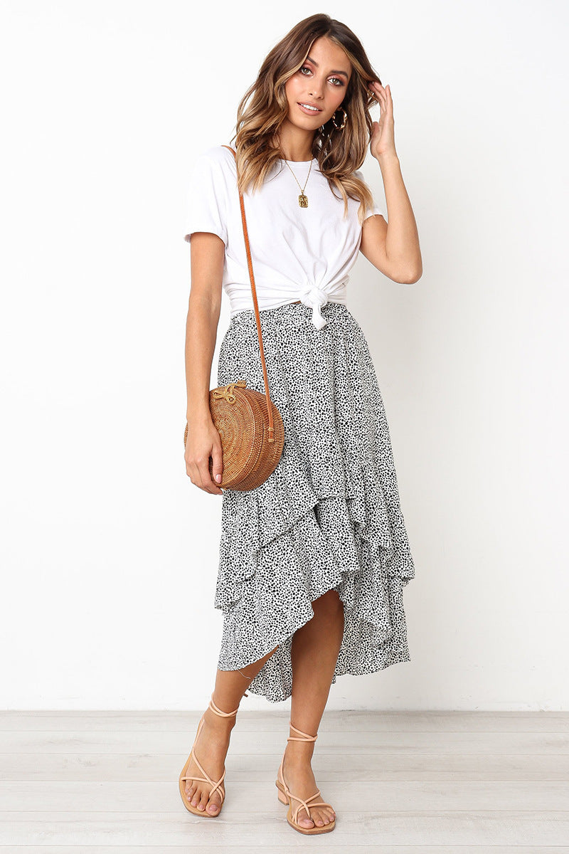 Floral Ruffle Midi Skirt by Elizabeth Ainsley