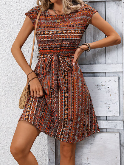 Boho Print A-Line Dress Elizabeth Ainsley Summer Style