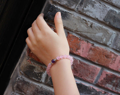 Natural Stone Bead Bracelet with Central Accent Detail