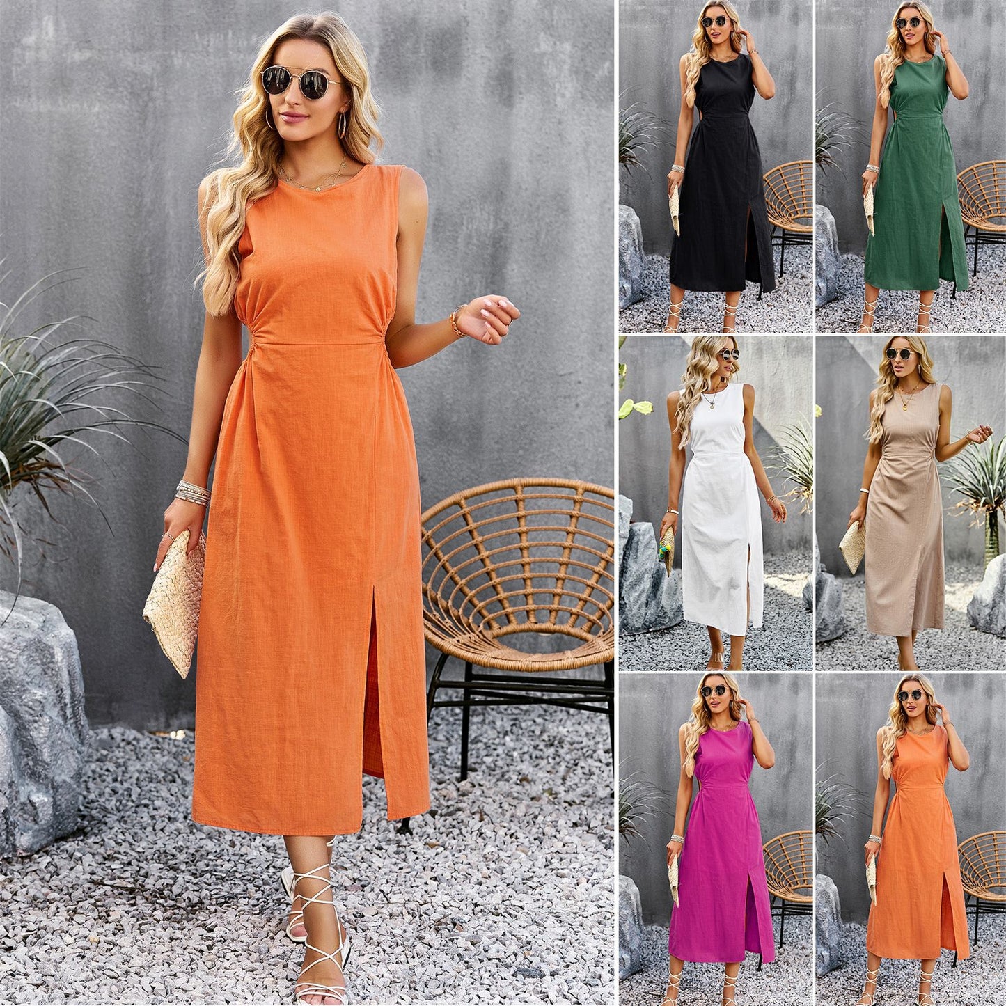 Chic Elizabeth Ainsley Sleeveless Summer Midi Dress