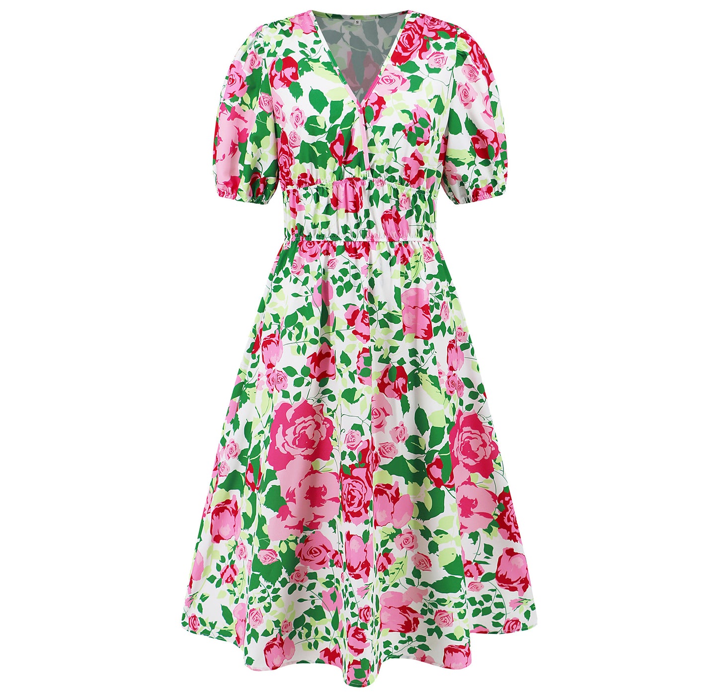 Bohemian Floral V-Neck Dress by Elizabeth Ainsley
