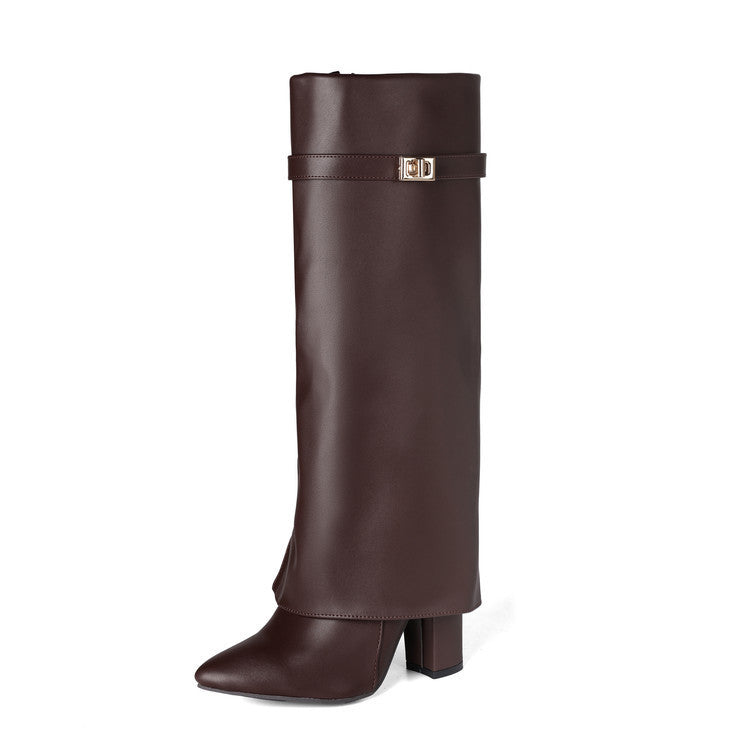 Elizabeth Ainsley Mid-Calf Boots - Pointed Toe & Buckles