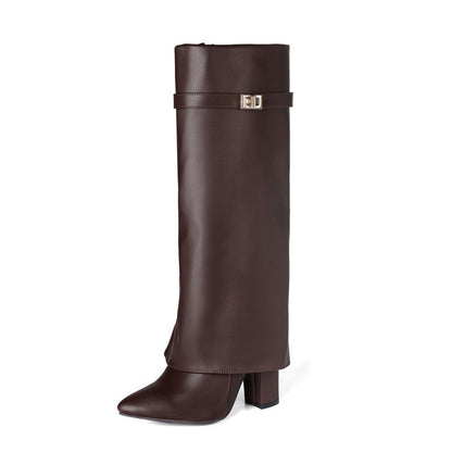 Elizabeth Ainsley Mid-Calf Boots - Pointed Toe & Buckles